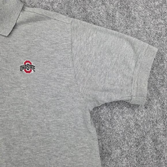 Vintage Ohio State Buckeyes Polo Shirt Men Medium Gray NCAA Football Embroidered - Picture 12 of 16